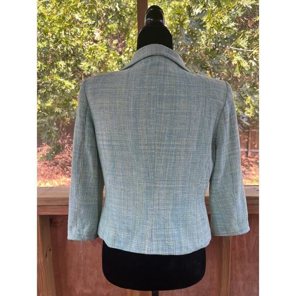 Neiman Marcus Women's Vintage Blue Green Tweed Jacket Size 10 - Picture 4 of 8